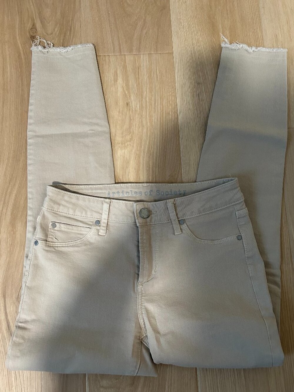 Articles of Society Carly Skinny Crop Capella Raw Hem Jeans size 25